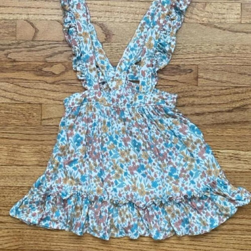 Wonder Nation Girls Floral Pinafore Jumper 18M Ruffle Suspender Skirt